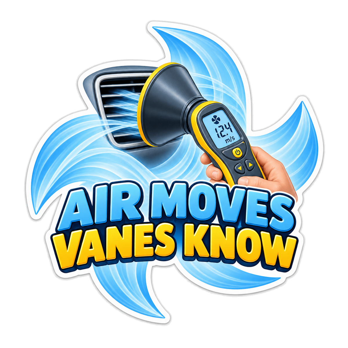 Hvac Vent Airflow Anemometer Vinyl Sticker Decal