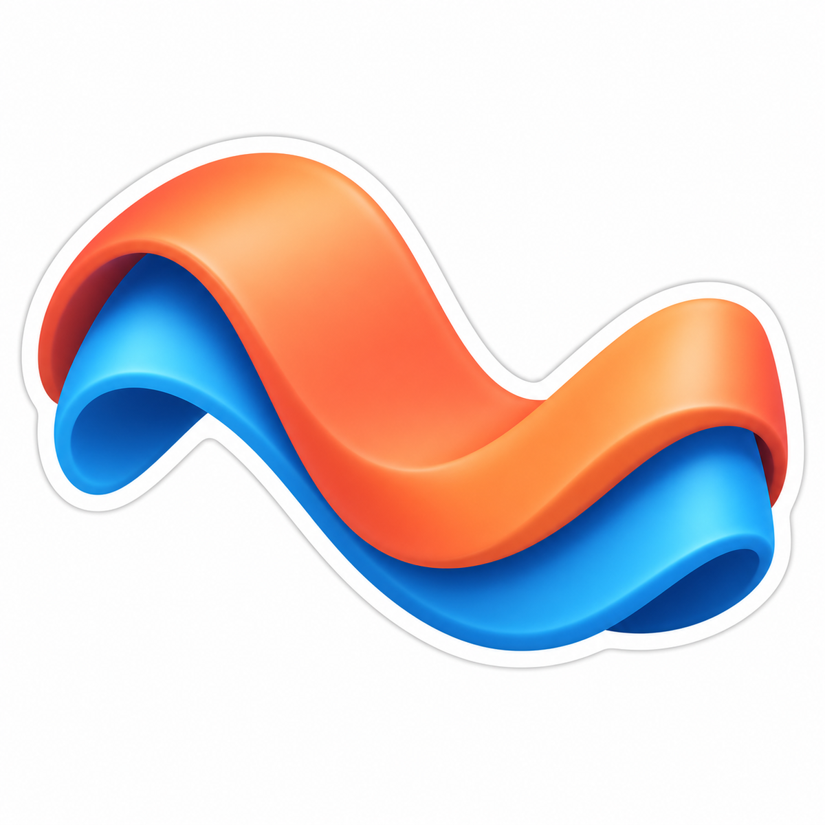 Broad Flowing Abstract Ribbon Vinyl Sticker Decal