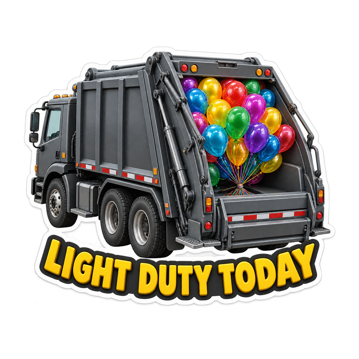 Light Duty Today Garbage Truck Vinyl Sticker Decal