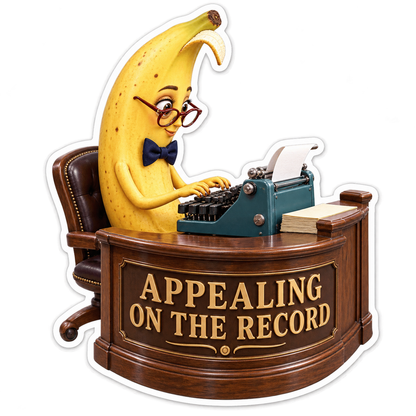 Appealing on the Record Banana Typist Vinyl Sticker Decal