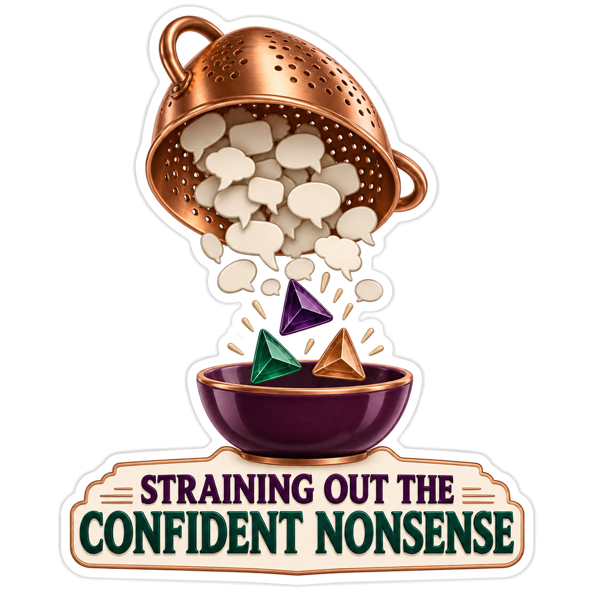 Straining Confident Nonsense Colander Vinyl Sticker Decal