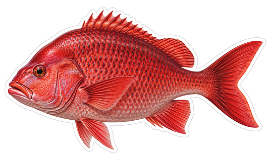 Humpback Red Snapper Vinyl Sticker Decal