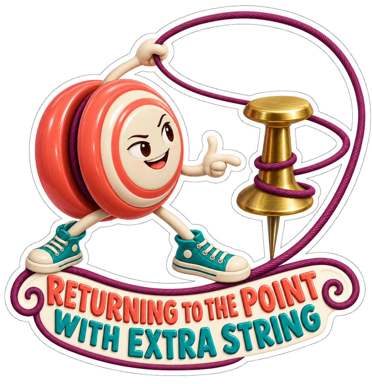 Returning Point Extra String Yoyo Vinyl Sticker Decal