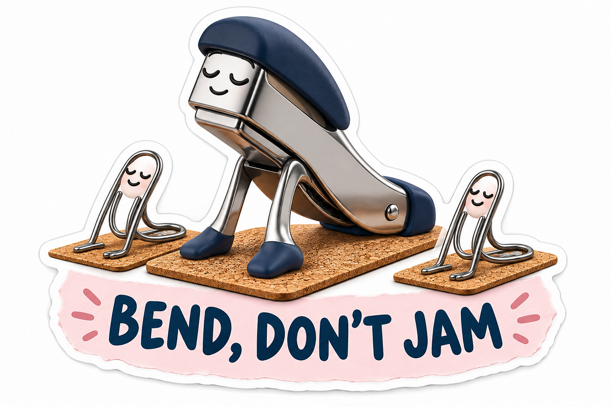 Bend Don't Jam Stapler Paper Clips Vinyl Sticker Decal