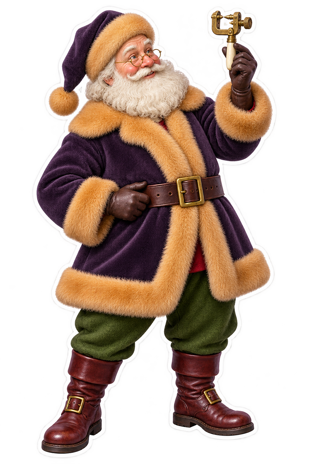 Santa Brass Telegraph Sounder Contact Gauge Vinyl Sticker Decal
