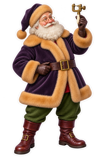 Santa Brass Telegraph Sounder Contact Gauge Vinyl Sticker Decal