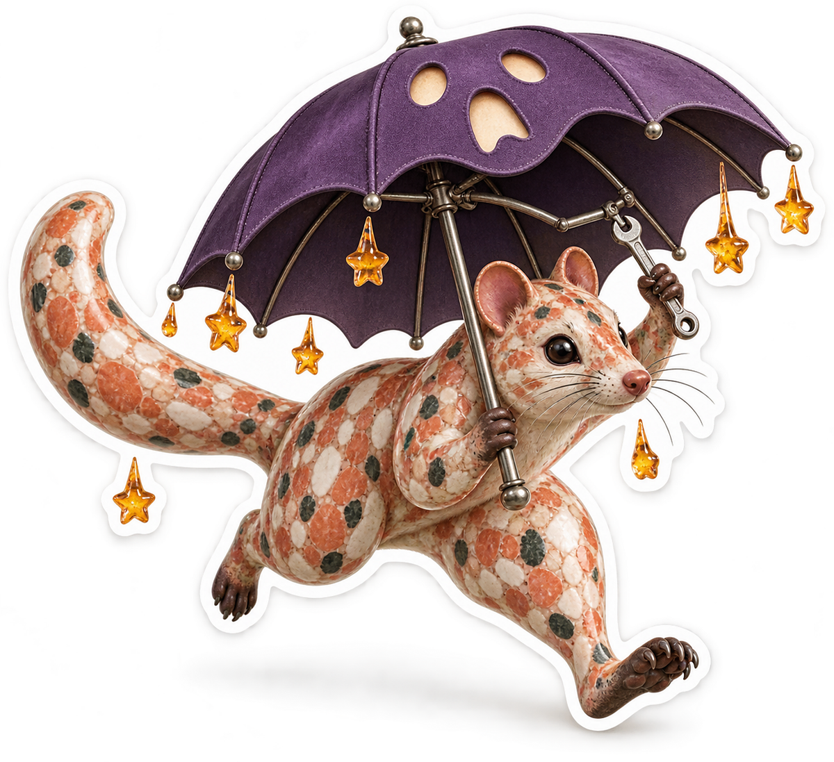 Coral Terrazzo Quoll Haunted Umbrella Repairer Vinyl Sticker Decal