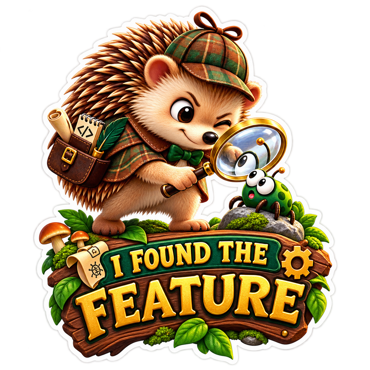Found The Feature Hedgehog Vinyl Sticker Decal
