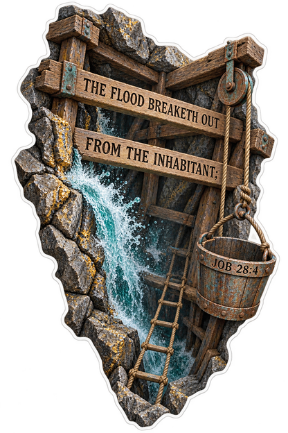 Bible Job 28 4 Flood Mine Shaft Vinyl Sticker Decal