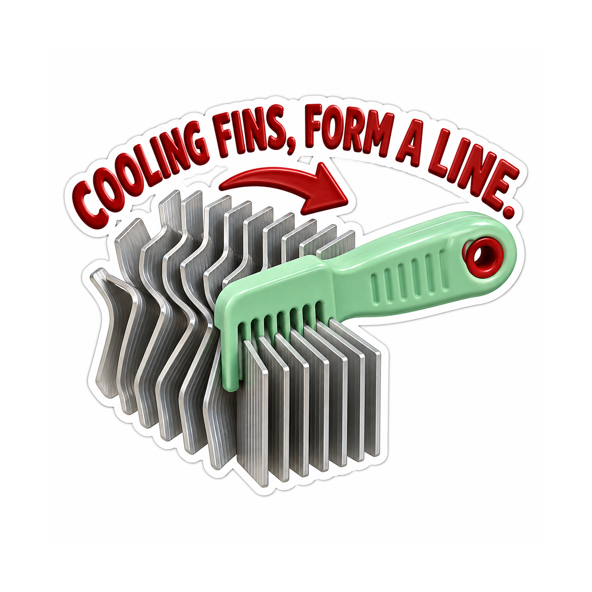 Radiator Fin Straightening Comb Vinyl Sticker Decal