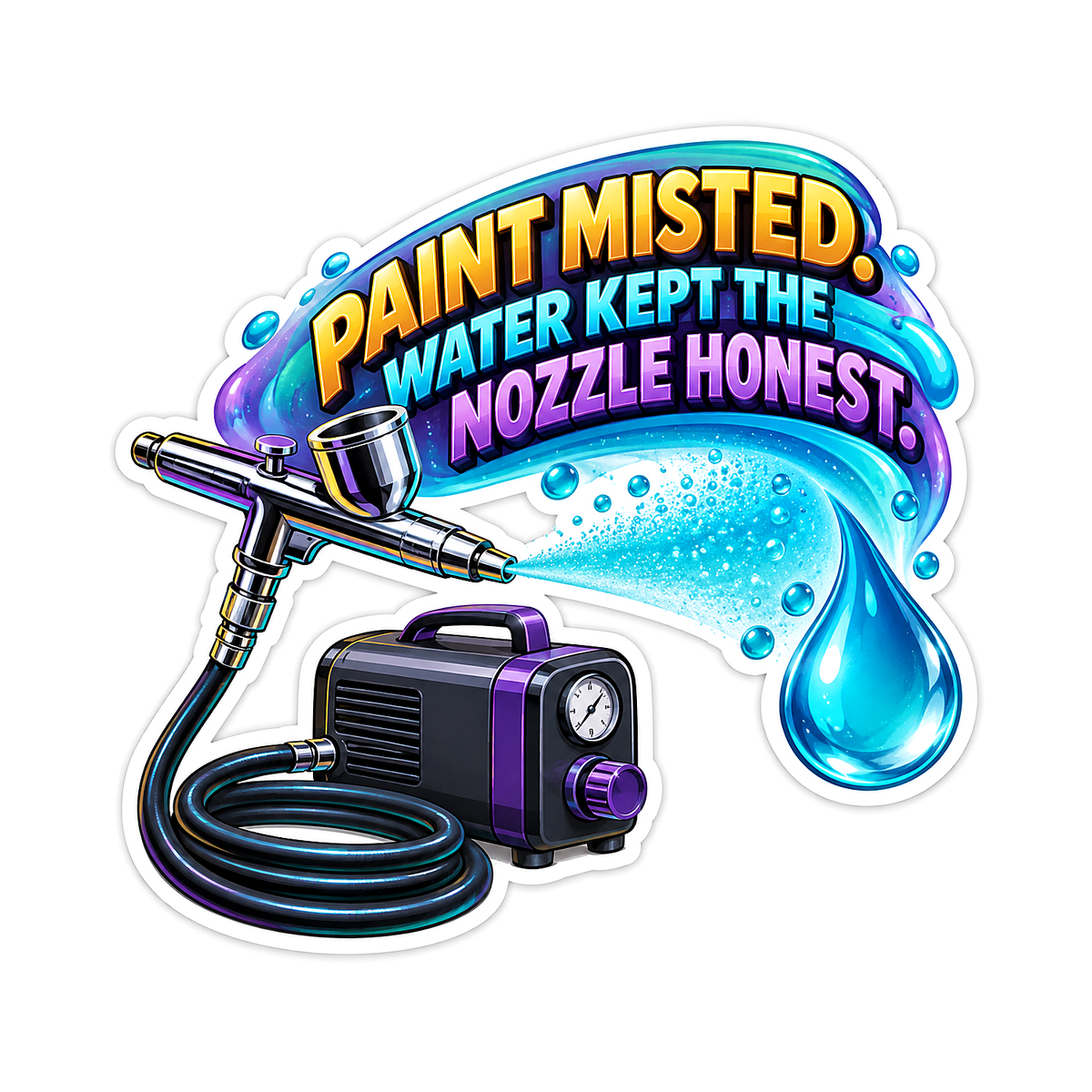 Paint Misted Vinyl Sticker Decal
