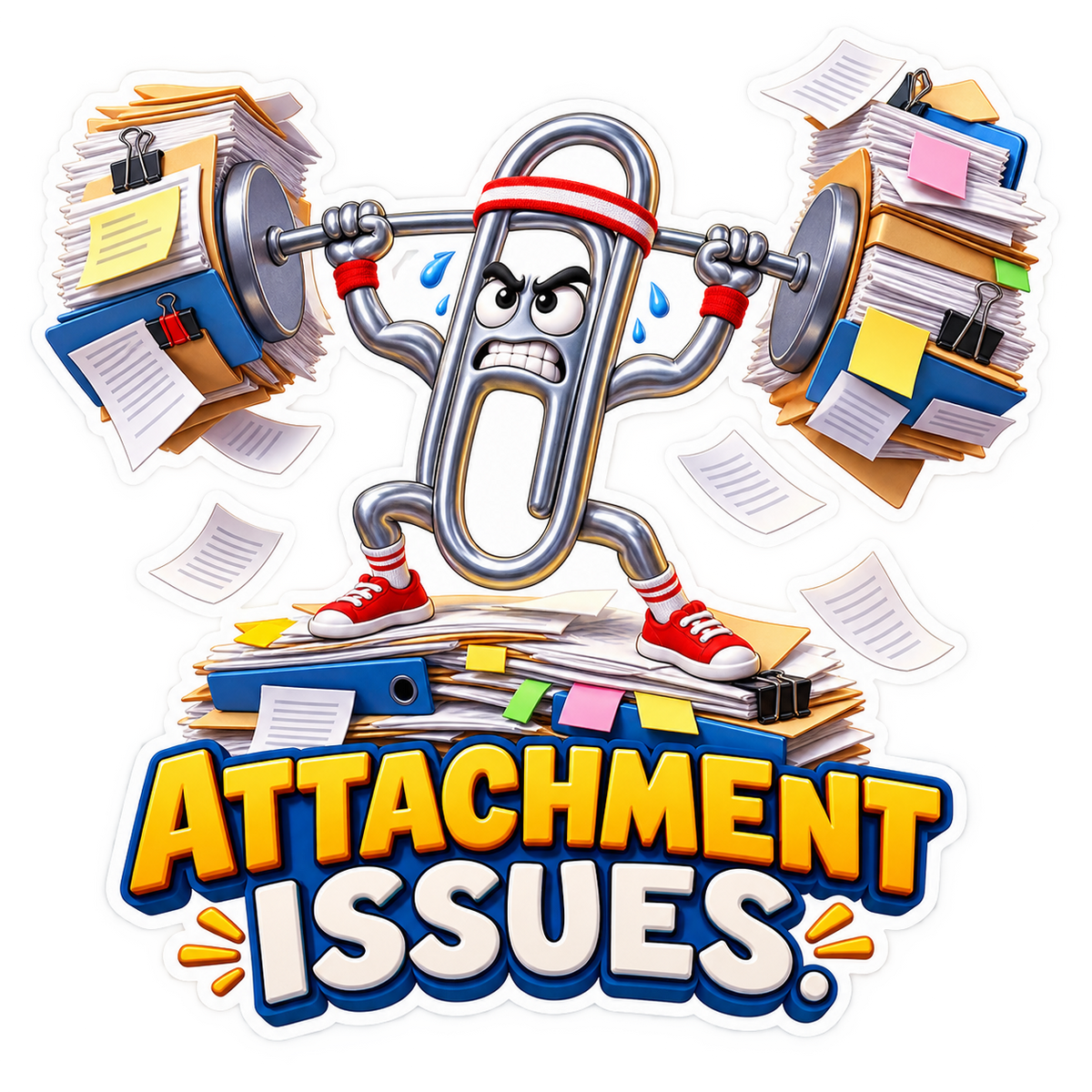 Attachment Issues Weightlifting Paperclip Vinyl Sticker Decal