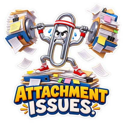 Attachment Issues Weightlifting Paperclip Vinyl Sticker Decal