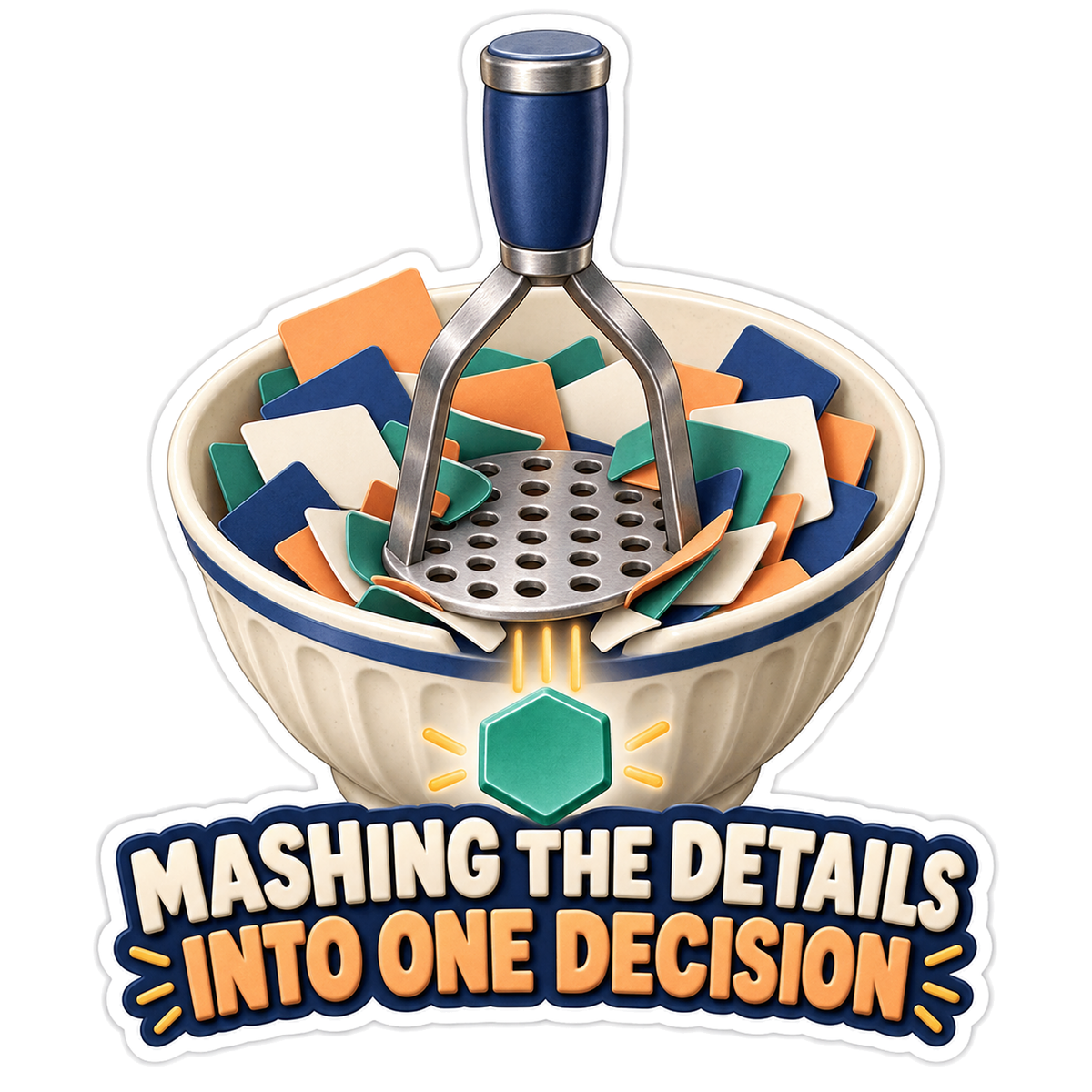 Mashing Details Decision Potato Masher Vinyl Sticker Decal