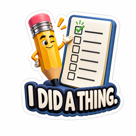 I Did a Thing Pencil and Checklist Vinyl Sticker Decal