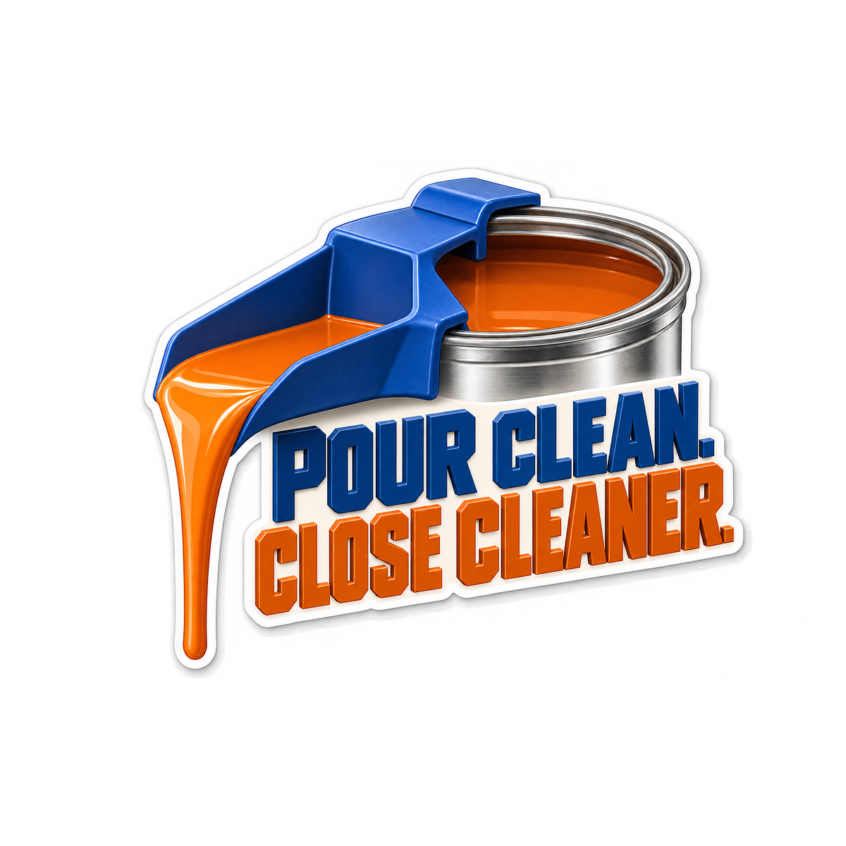 Paint Can Lid Pour Spout Vinyl Sticker Decal