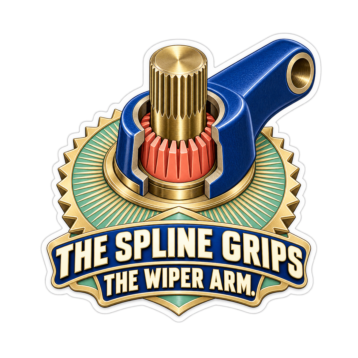 Wiper Arm Tapered Spline Vinyl Sticker Decal