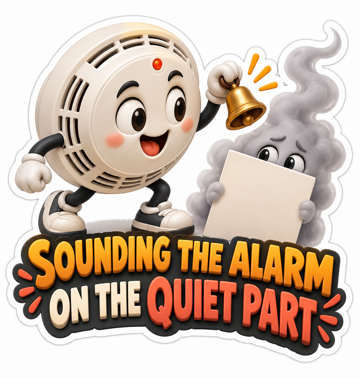 Sounding Alarm Quiet Part Smoke Detector Vinyl Sticker Decal