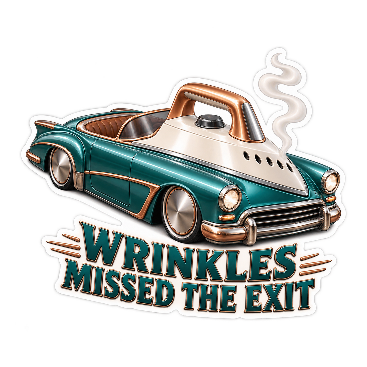 Wrinkles Missed The Exit Vinyl Sticker Decal