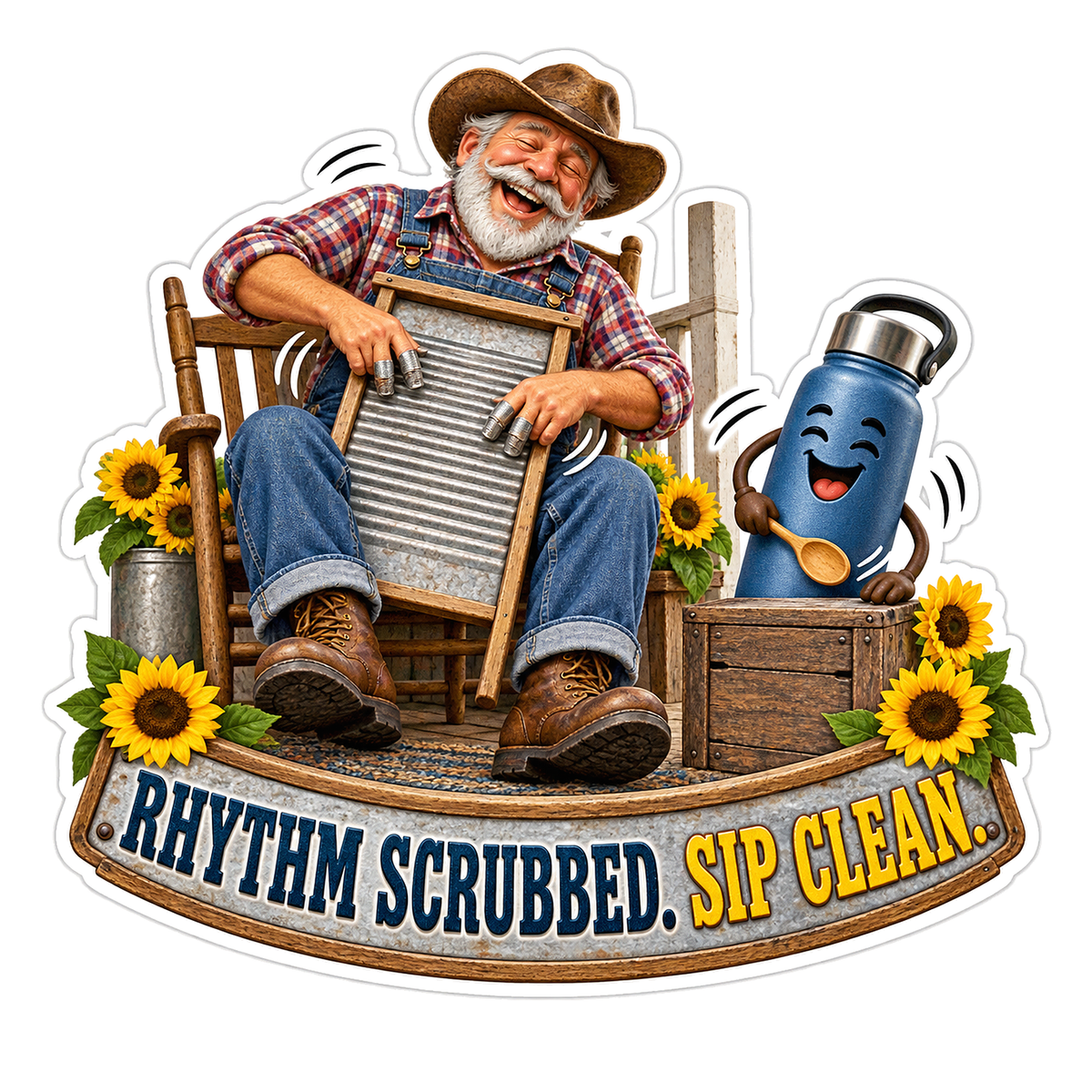 Rhythm Scrubbed Vinyl Sticker Decal