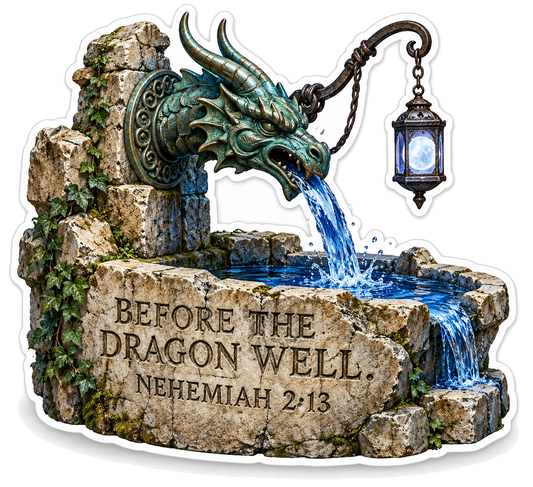 Bible Nehemiah 2 13 Dragon Well Vinyl Sticker Decal