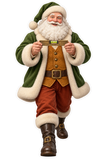 Santa Antique Brass Pocket Level Vinyl Sticker Decal