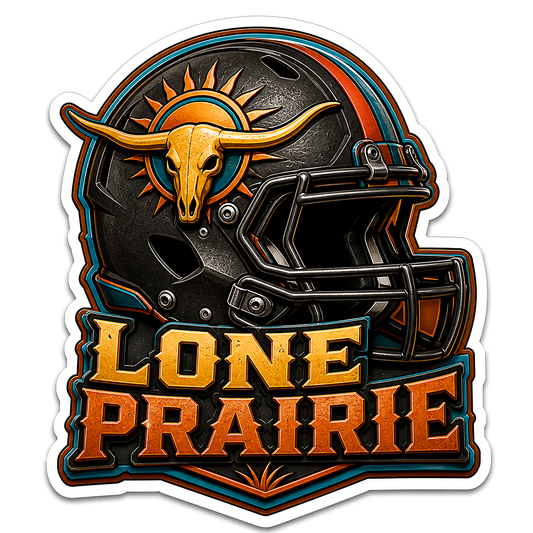 Lone Prairie Longhorn Football Helmet Vinyl Sticker Decal
