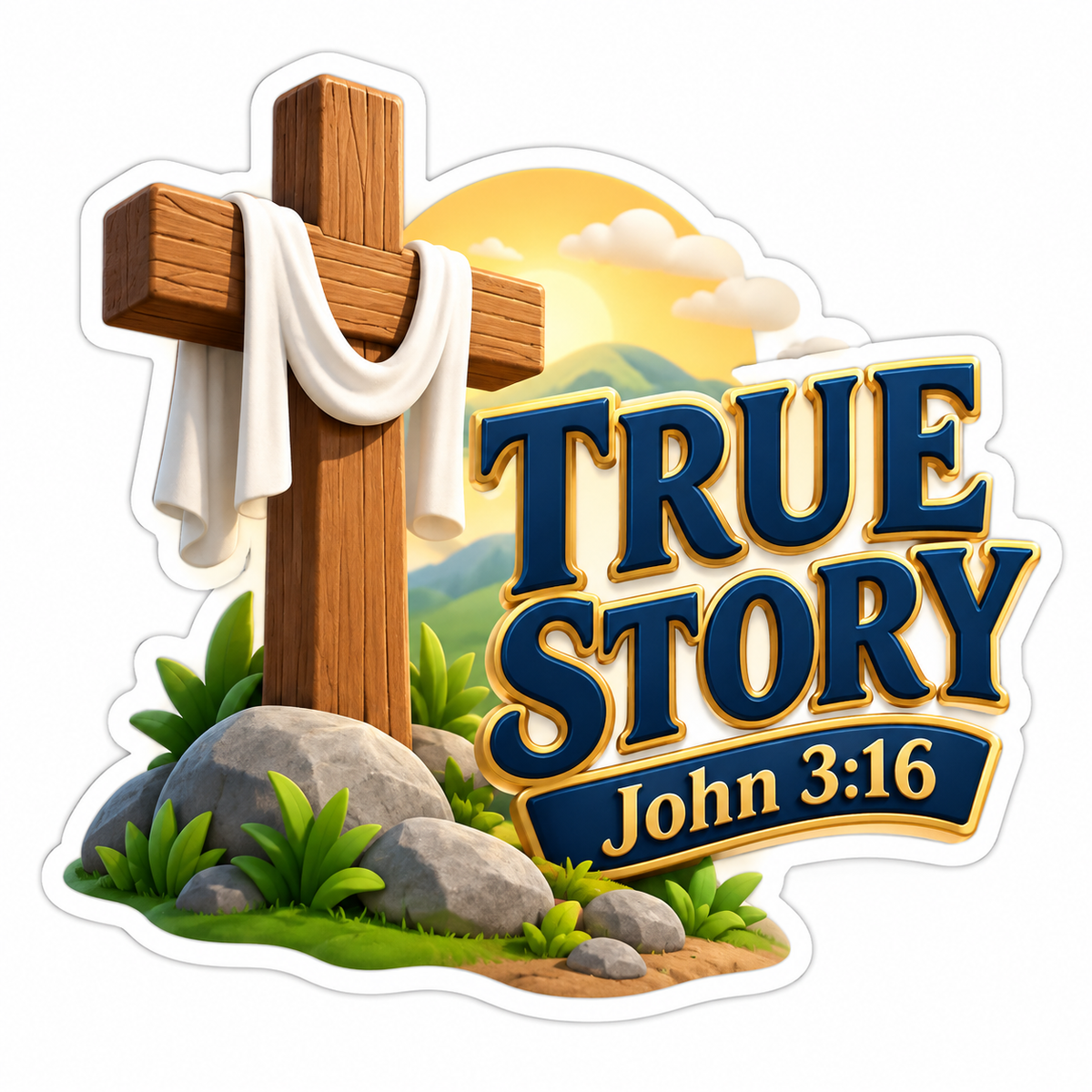 True Story John 3:16 Vinyl Sticker Decal