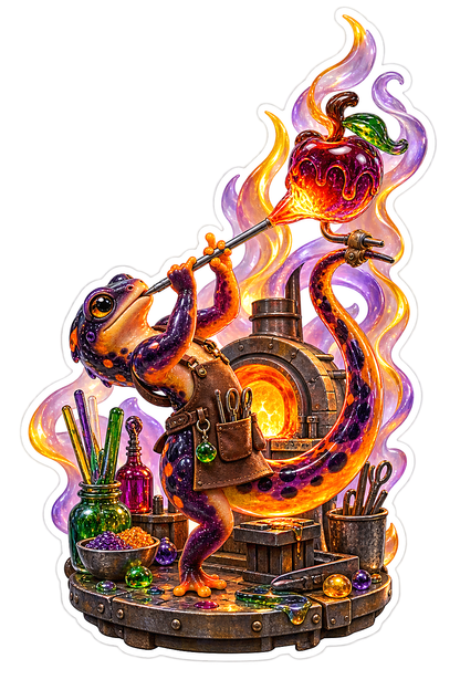 Frosted Plum Salamander Poison Apple Glassblower Vinyl Sticker Decal
