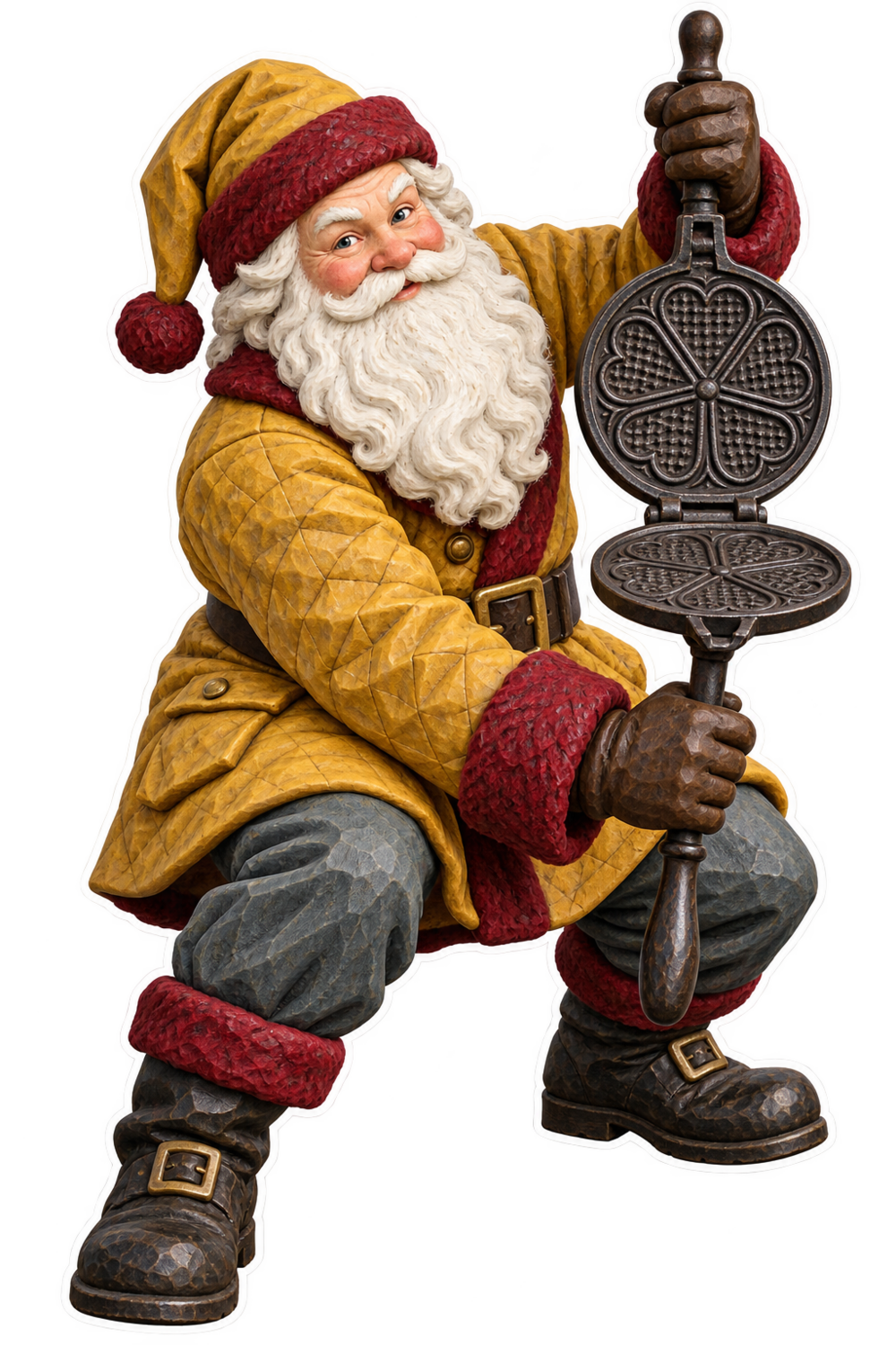 Santa Victorian Cast Iron Goffering Iron Vinyl Sticker Decal