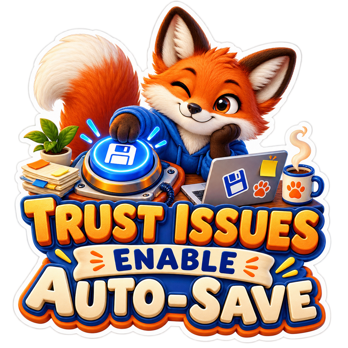 Trust Issues Auto Save Fox Vinyl Sticker Decal