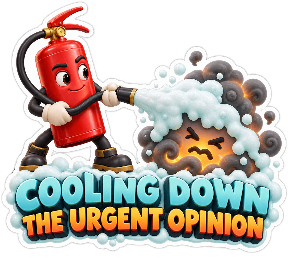 Cooling Urgent Opinion Fire Extinguisher Vinyl Sticker Decal