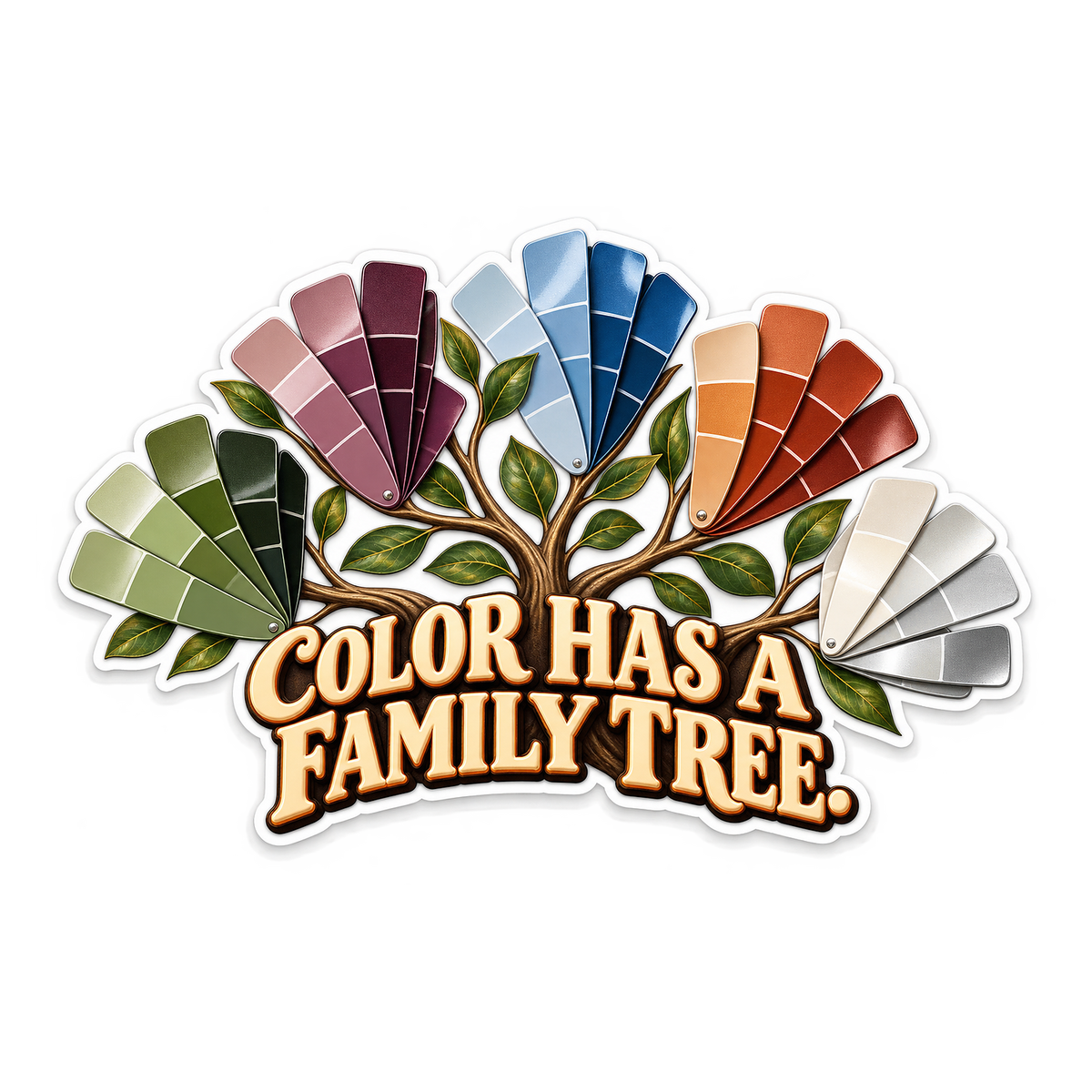 Automotive Color Fan Deck Vinyl Sticker Decal