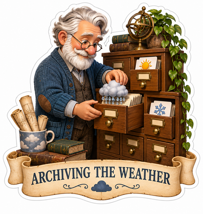 Archiving the Weather Man Cloud Cabinet Vinyl Sticker Decal
