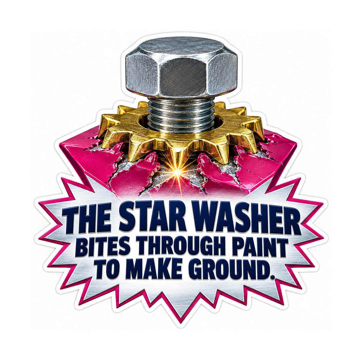 Fender Grounding Star Washer Vinyl Sticker Decal