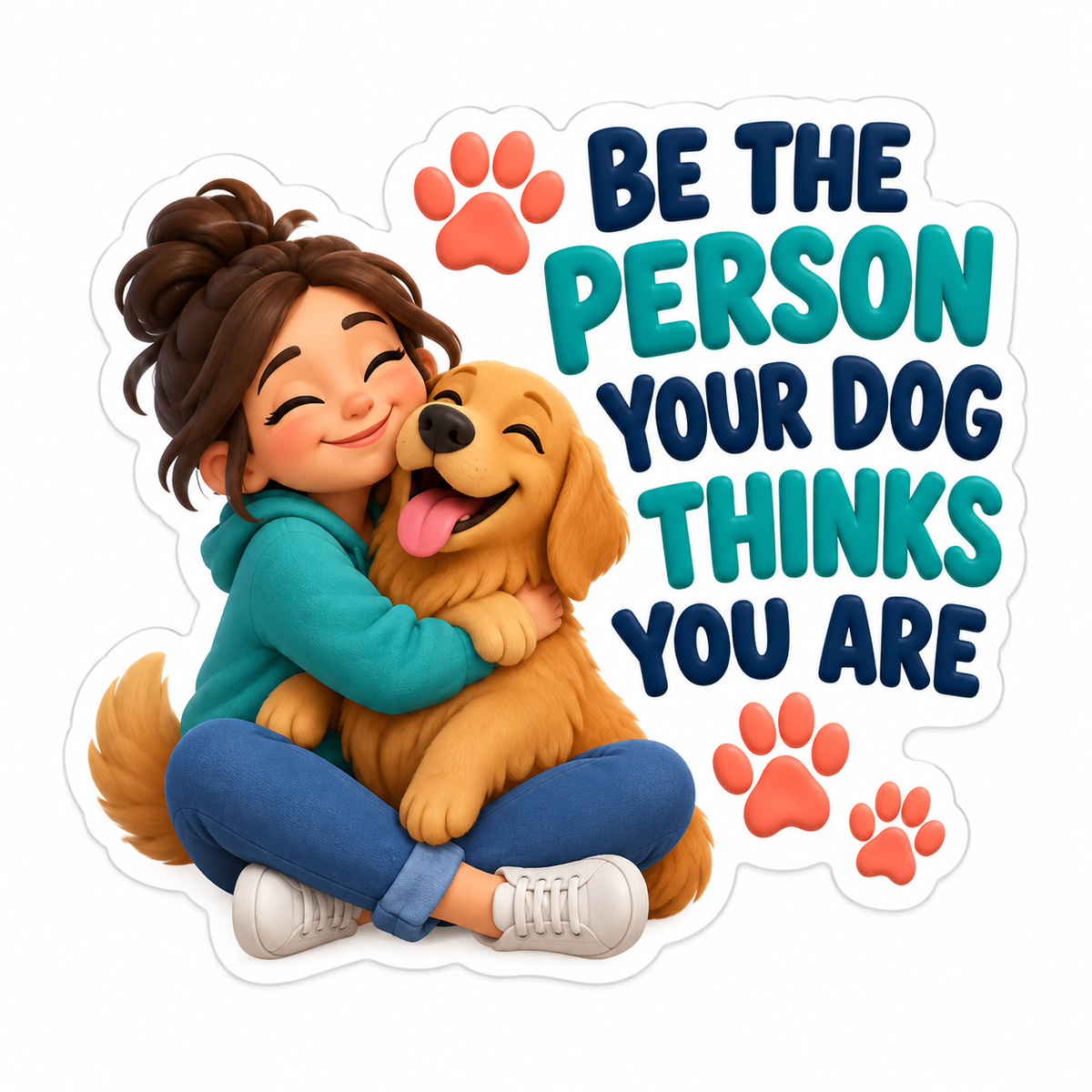 Be The Person Your Dog Thinks You Are Vinyl Sticker Decal
