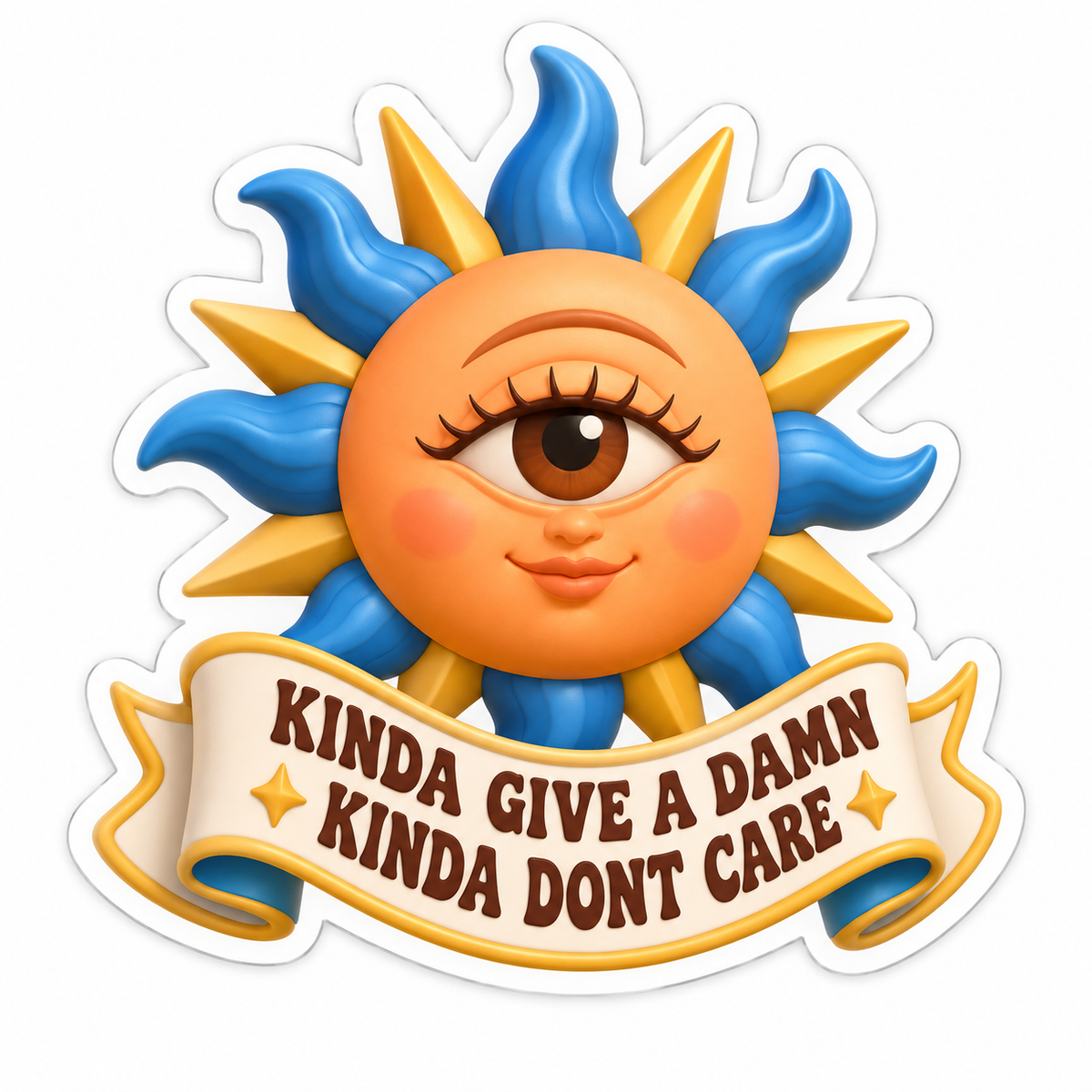 Kinda Give A Damn Kinda Dont Care Vinyl Sticker Decal