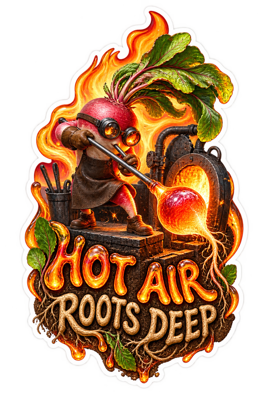 Hot Air Roots Deep Fiery Tree Vinyl Sticker Decal