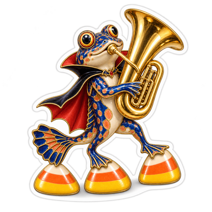 Cobalt Cloisonne Vampire Mudskipper Tuba Vinyl Sticker Decal