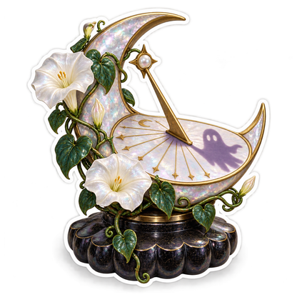 Mother Of Pearl Moonflower Sundial Ghost Shadow Vinyl Sticker Decal