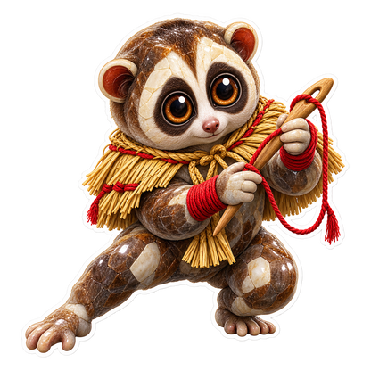 Christmas Hornstone Slow Loris Yule Straw Bodkin Vinyl Sticker Decal
