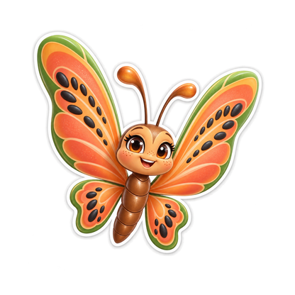 Papaya Ember Float Butterfly Vinyl Sticker Decal