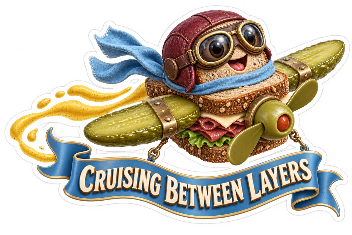 Cruising Between Layers Hamburger Plane Vinyl Sticker Decal