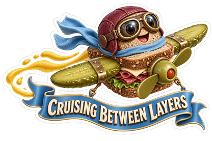 Cruising Between Layers Hamburger Plane Vinyl Sticker Decal