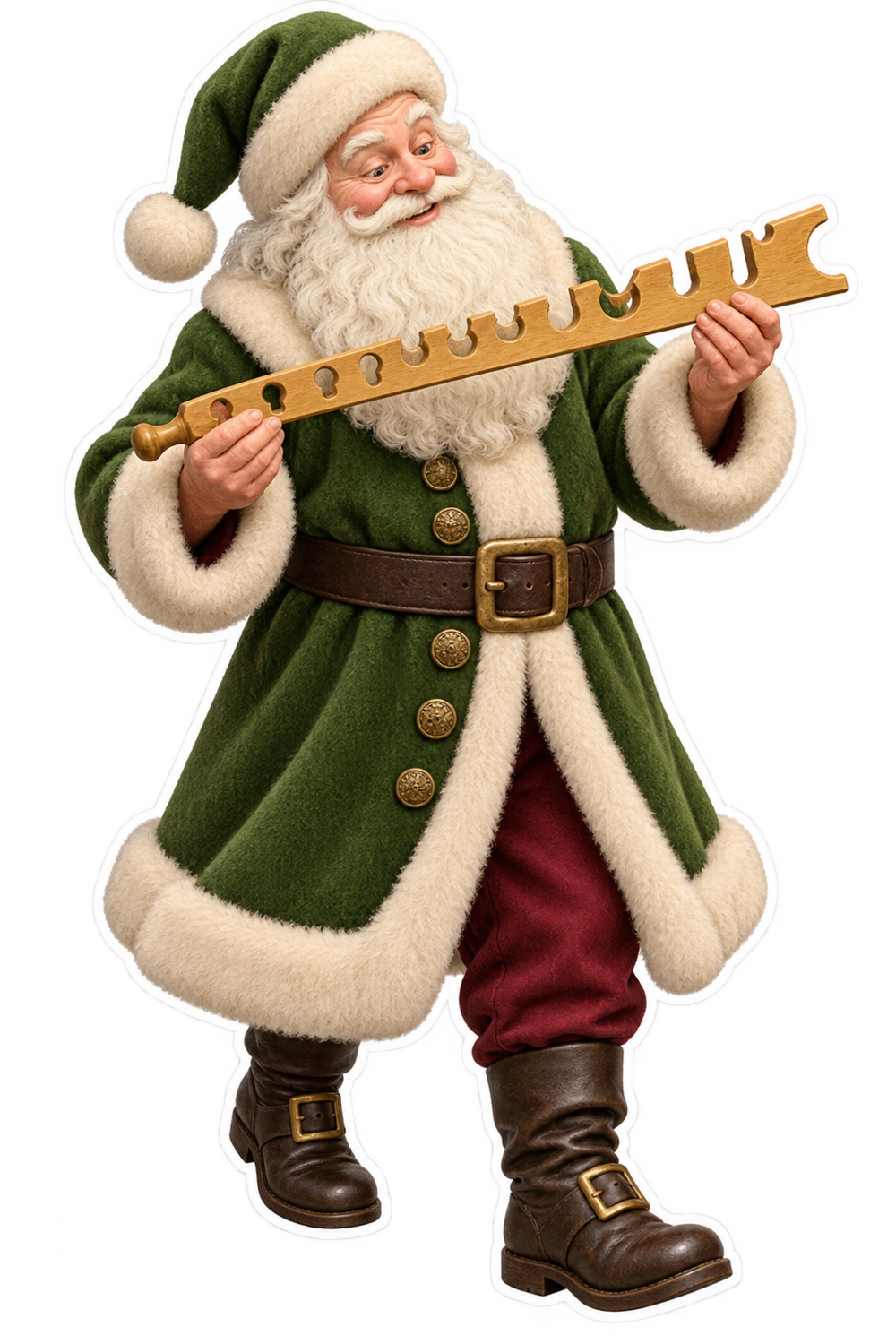 Santa Antique Boxwood Corset Busk Gauge Vinyl Sticker Decal
