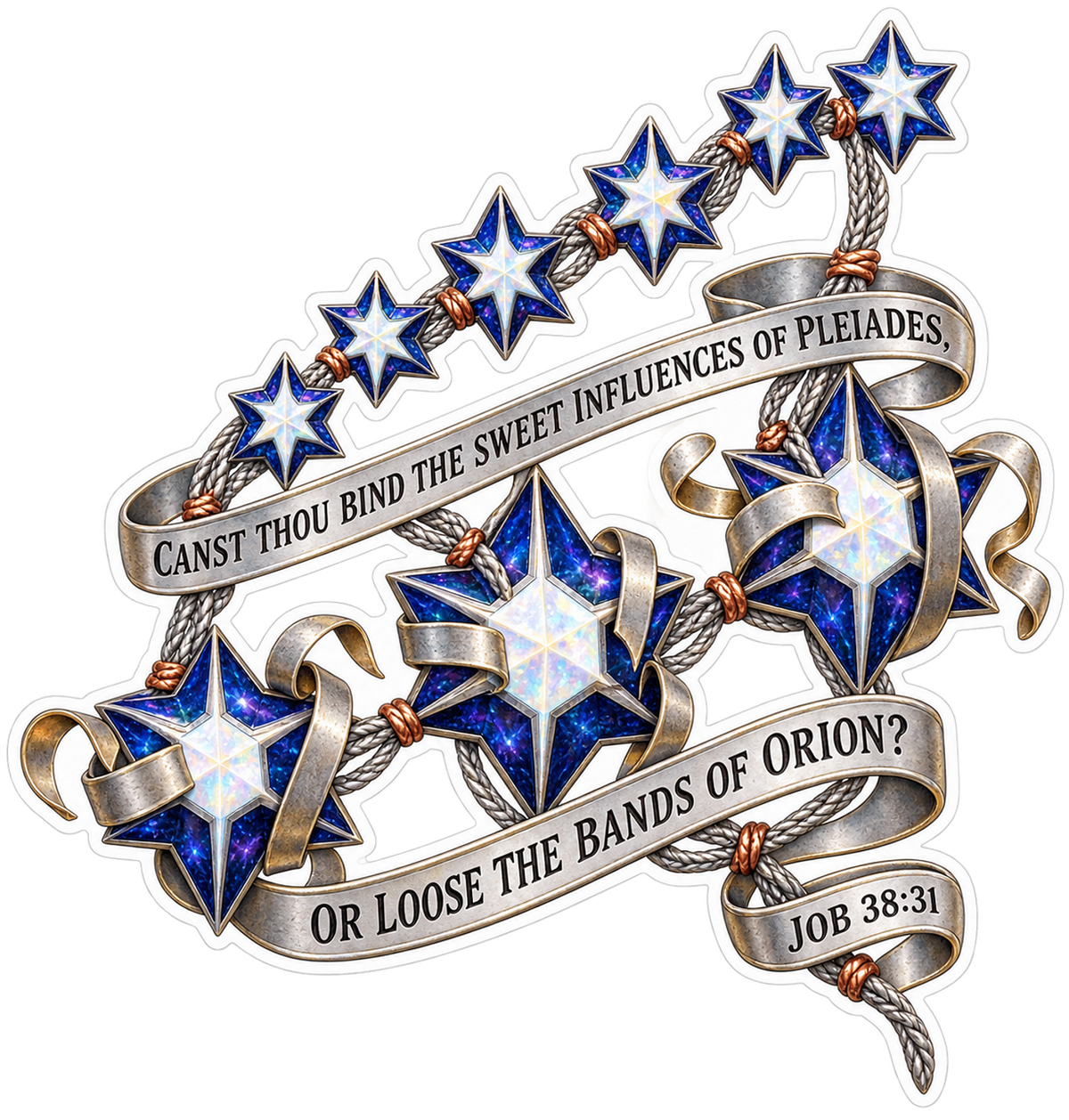 Bible Job 38 31 Pleiades Orion Bands Vinyl Sticker Decal