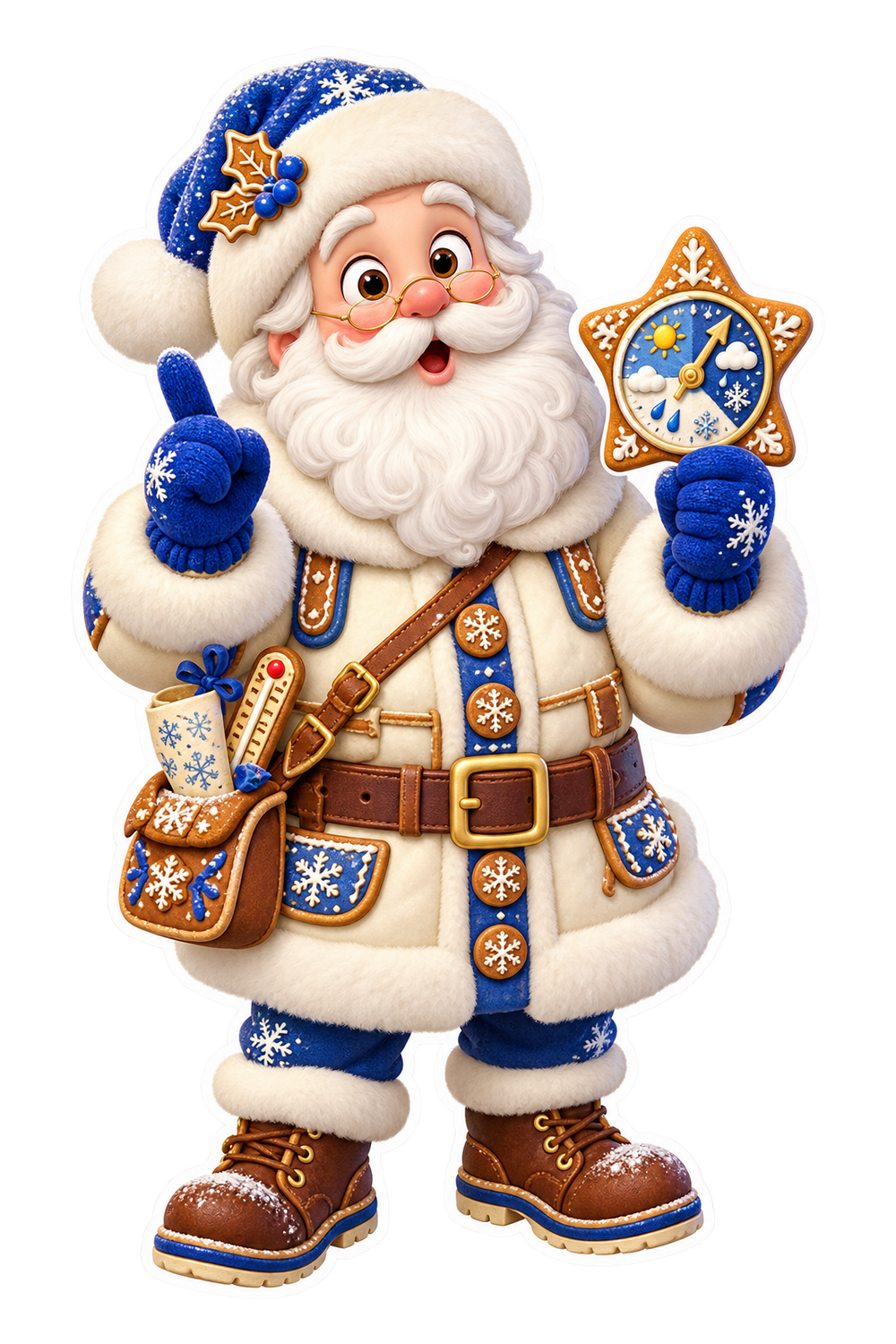Santa Cookie Weather Reader Vinyl Sticker Decal