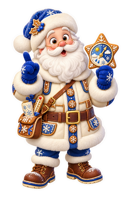Santa Cookie Weather Reader Vinyl Sticker Decal