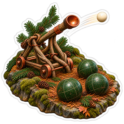 Halloween Bocce Hemlock Cone Pallino Catapult Vinyl Sticker Decal