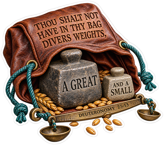 Bible Divers Weights Bag Deuteronomy 25 13 Vinyl Sticker Decal